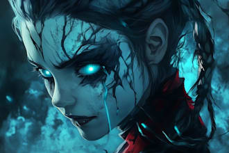 create concept drawings for fantasy characters and spooky horror creatures
