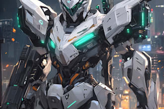 draw an awesome mecha robot art