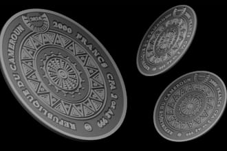 sculpt 3d coin model 3d medallion cnc design 3d bas relief  for 3d printing
