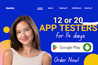 provide real 12 tester or 20 testers android closed tested google play console