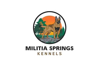 design pictorial canine boarding training logo