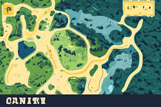 create vector or isometric map illustration