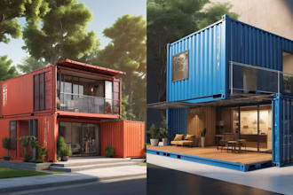 design 3d shipping container,container house, storage unit,and product container