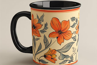create trendy tumbler, coffee mug and t shirt designs