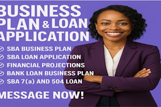 write a sba business plan for startup loan application and financial projection
