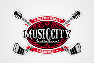 do modern music, hockey logo design