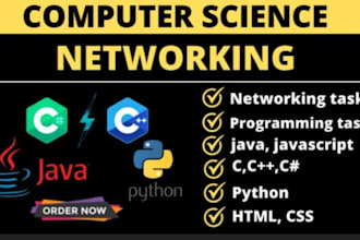 do computer science projects, cpp, python , java , networking and programming