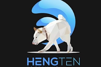 design beautiful surf wave with animals dog logo