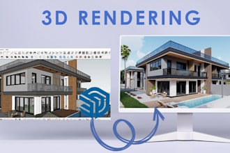 convert skp sketchup model to realistic renders