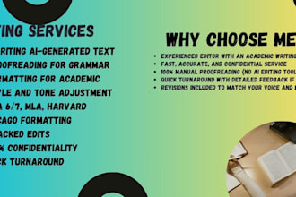 do urgent formating, rewriting and proofreading of your ai generated document