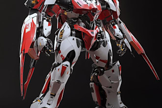 draw high quality robot, mecha concepts