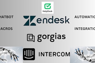 setup your zendesk, intercom chatbot, gorgias and freshdesk