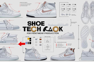 design shoes, footwear, and sneakers with tech pack