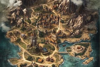 make a fantasy map for rpg fantasy dnd novels board game