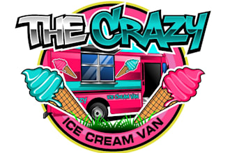 design creative ice cream van logo for your business