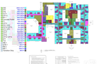 provide drywall, paint, and flooring quantity takeoff