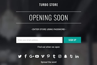 create shopify coming soon page, password page shopify landing page in pagefly