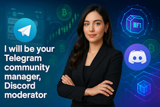 be your community manager nft crypto manager telegram discord moderator
