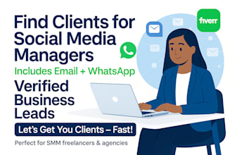 find business leads who need social media managers with email and whatsapp