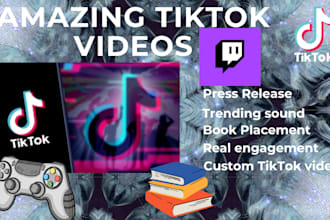 promote your twitch channel and fantasy book on my tiktok account