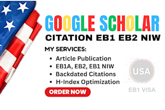 increase google scholar citations and publish articles for eb1a and niw