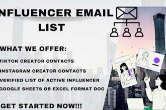 find active and best instagram, youtube, and tiktok influencer email list