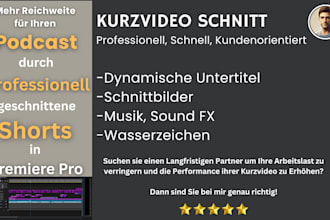 edit add subtitles b roll watermark music and sound fx to your german short