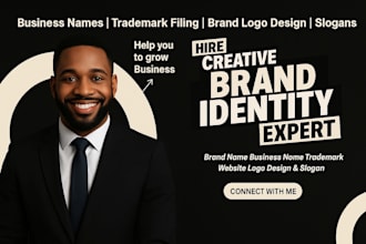create catchy unique business names brand name slogan tagline logo branding kit