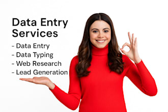 provide fast excel data entry, web research, and typing services