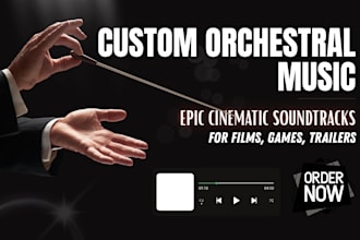 compose cinematic orchestral background music for your video and podcast music
