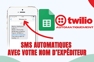 connecter twilio a google sheets pour SMS avec nom expediteur personnalise