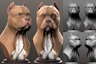 sculpt 3d animal pet model 3d printing 3d dog creature design stl file creation