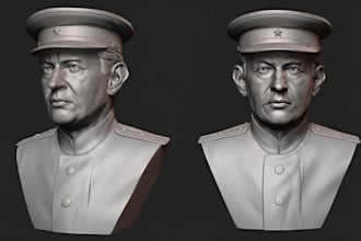 sculpt realistic 3d bust model 3d head 3d face 3d portrait model for 3d printing