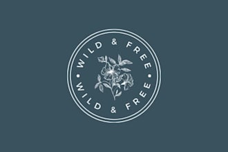 design a minimal boho hand drawn floral logo
