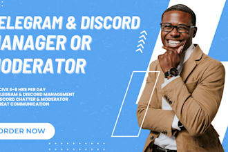 be telegram manager telegram moderator discord manager discord moderator