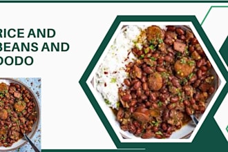 create rice, bean, egg, yam, jollof rice, meat