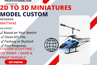 convert 2d images into custom 3d models for miniatures and 3d printing