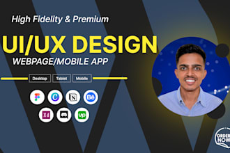 design a modern and responsive UI UX for your website or mobile app using figma