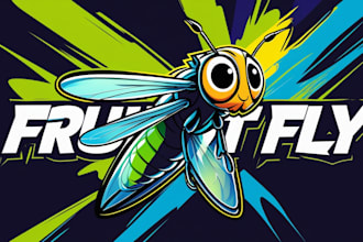 make awesome fruit fly logo with creative concepts