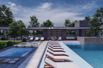 do backyard design, site plan, garden 3d environment as a landscape architect
