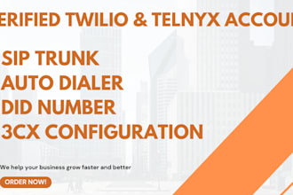 setup call center, 3cx, voip, auto dialer, verified twilio and telnyx account