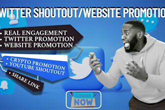 shoutout twitter promotion website share link to 80m USA UK yt fb ig app users