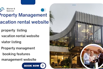 build a property managment website booking website vacation rental website