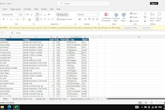 develop, pivot tables, data cleaning and format your excel data, PDF to excel