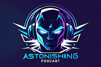create modern astonishing podcast logo within new concepts