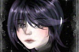 drawing art girl dark estetik