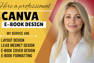 do canva ebook design, canva workbook, lead magnet, ebook layout and formatting