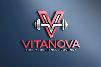 design trendy fitness, gym, health logo with business card