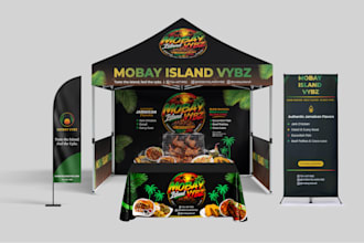 design premium canopy tents, roll up banner, tablecloth and event branding