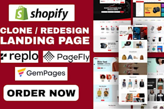clone shopify replo landing page shopify landing page on pagefly gempages replo